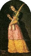 Francisco de Zurbaran archangel st, gabriel. oil painting on canvas